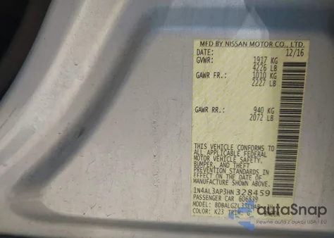 2017 Nissan Altima 2.5 S from USA, damaged, VIN 1N4AL3AP3HN328459